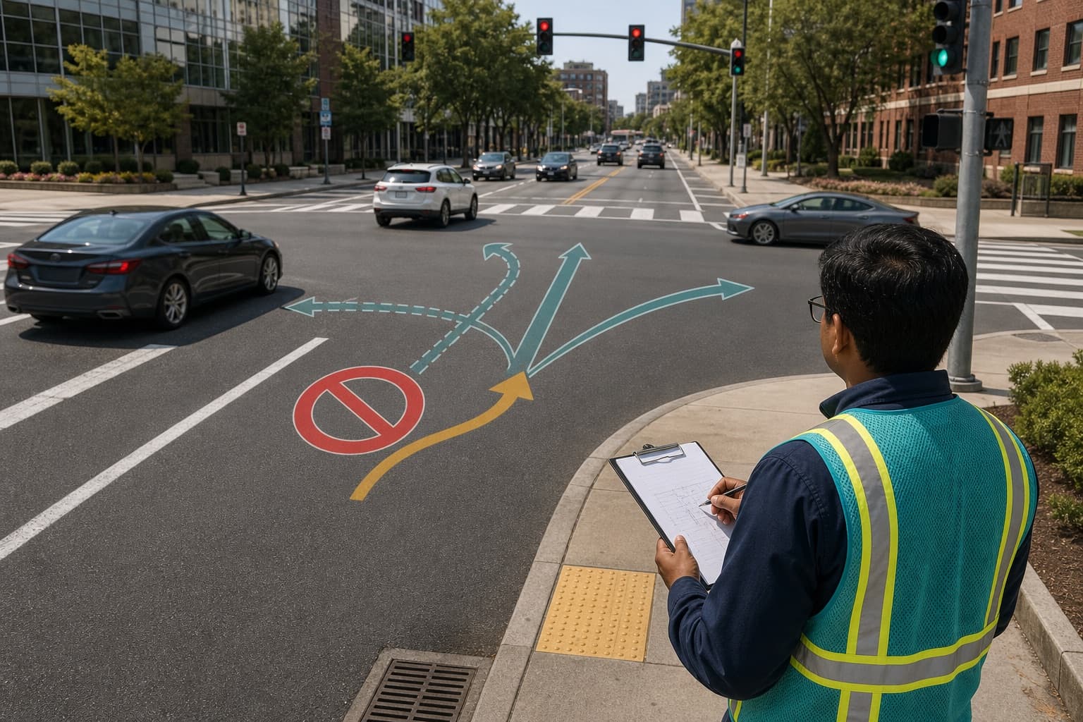 Indian road-safety analyst documenting a defined prohibited turn in a US city