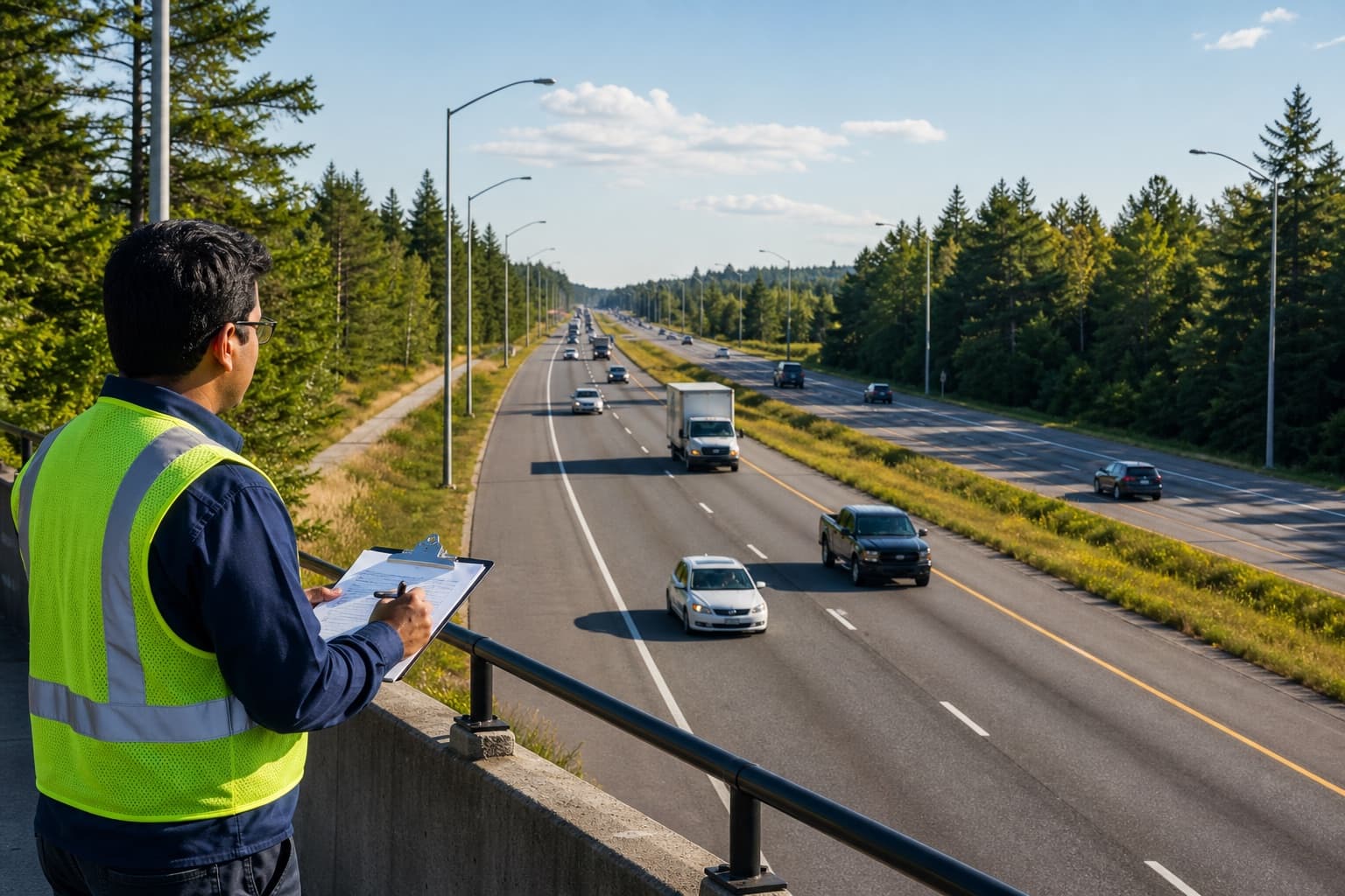 Indian analyst conducting a directional link count on a Canadian corridor